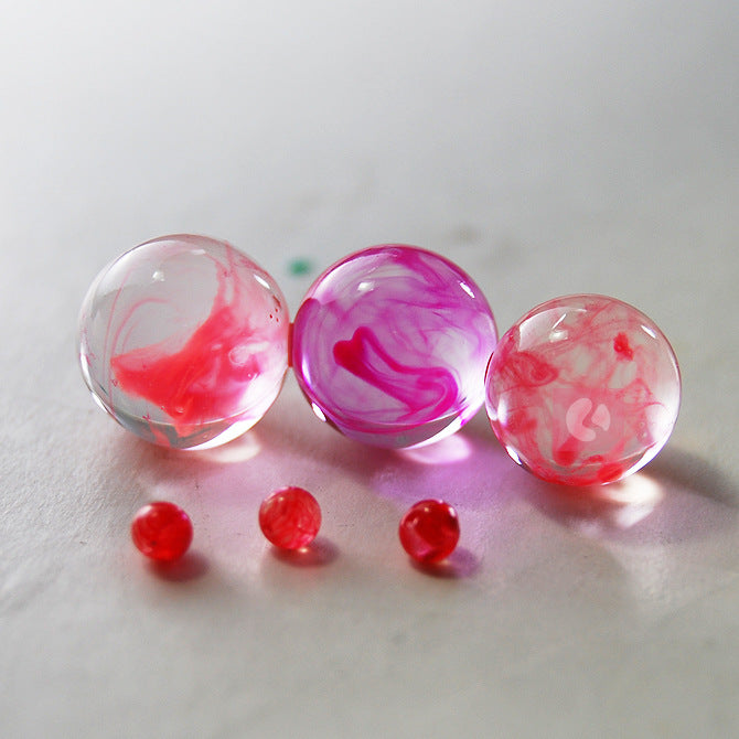 Vibrant Water Beads with Color Marble Veins