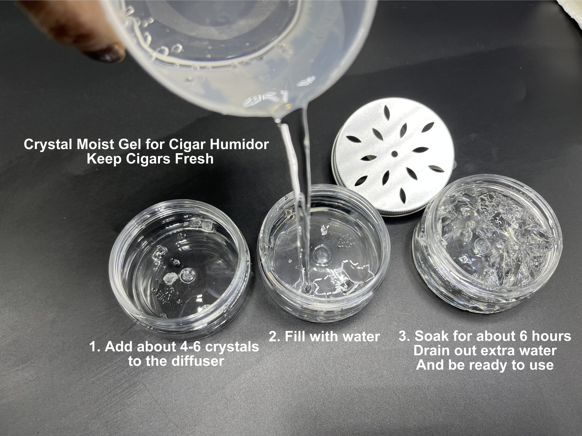 Crystal Gel Humidifiers for Cigars Humidor - Set of Two