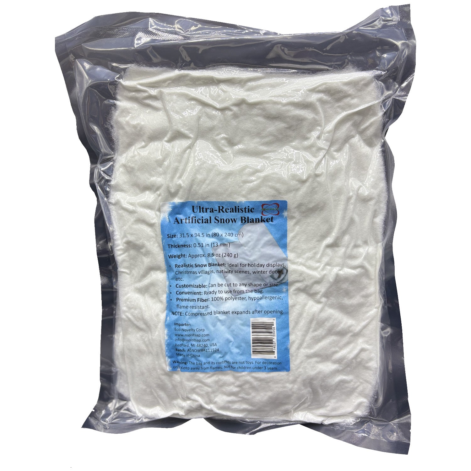 Flame-Retardant Artificial Snow Blanket – 2 Pack