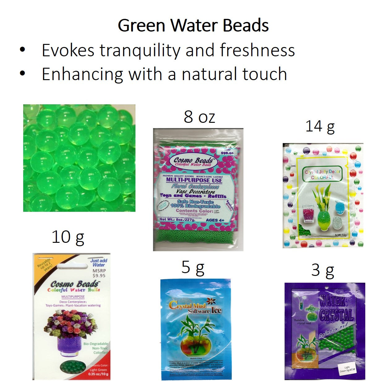 Green Water Crystal Gel  Beads