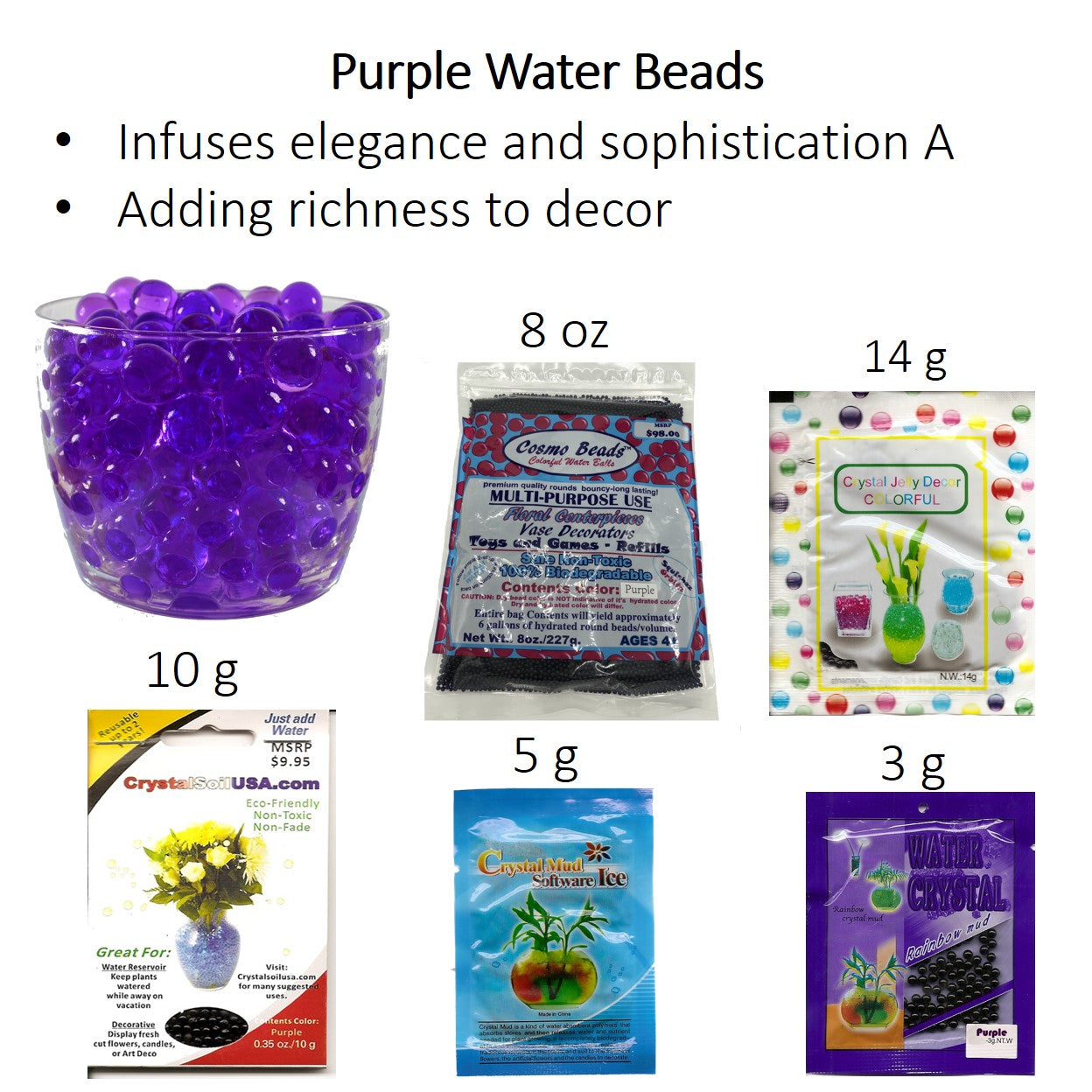 Purple Water Crystal Spheres