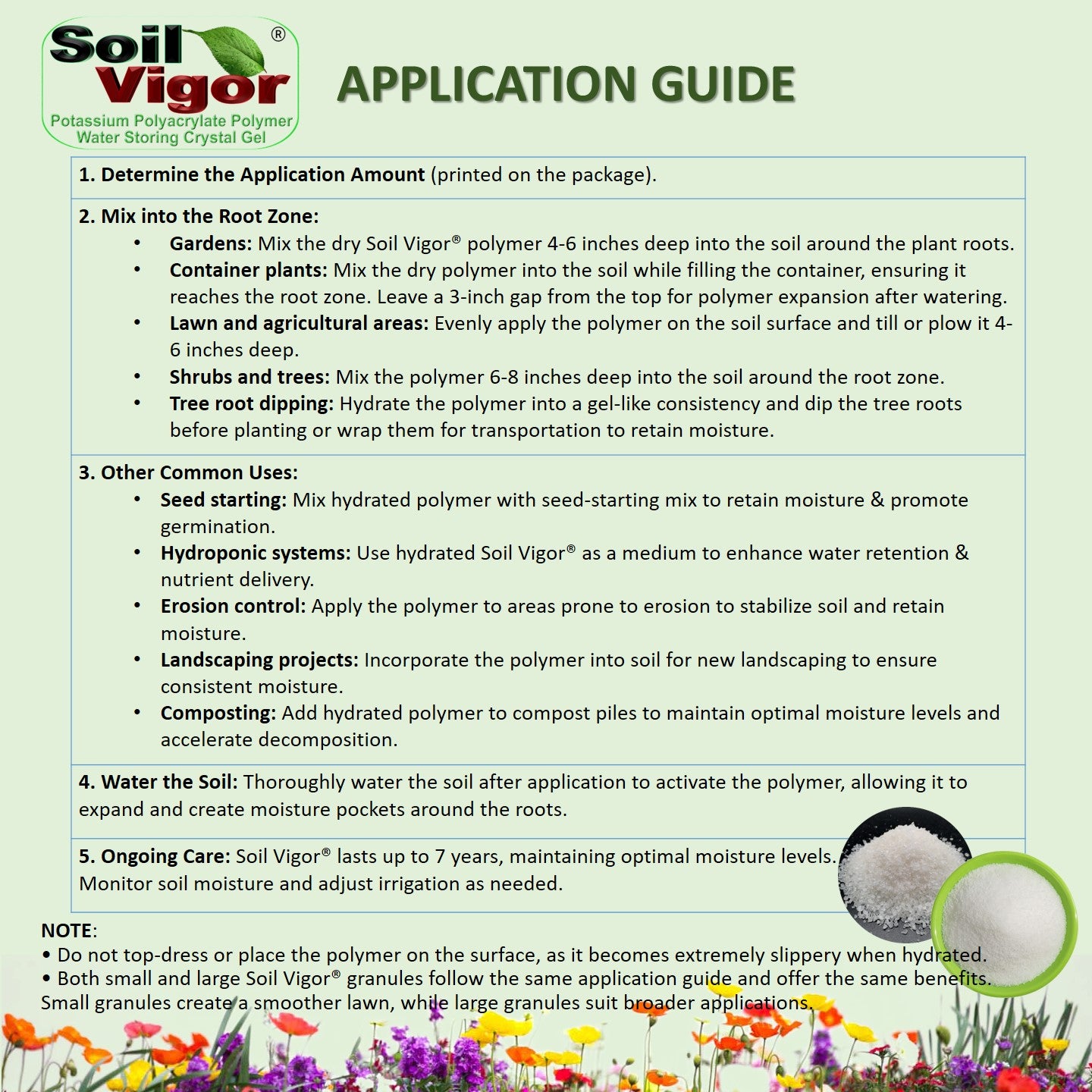 Soil Vigor® Fine Granules – Smooth Lawns & Superior Plant Hydration